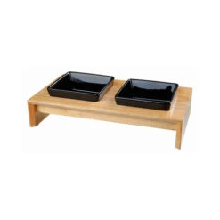 Trixie Napf-Set - Keramik/Holz -Heimtierbedarf trixie voer waterbak set keramiek hout 178711 0500 none